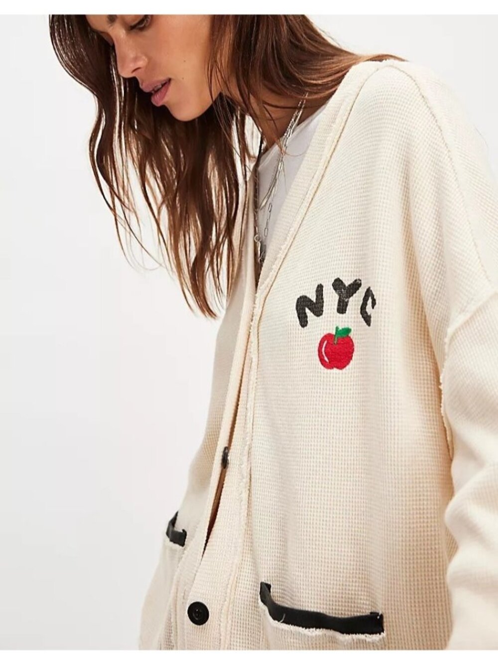 Free People Ragabond Crafty Cardi Preppy 90s Y2K Casual Layering Womens L